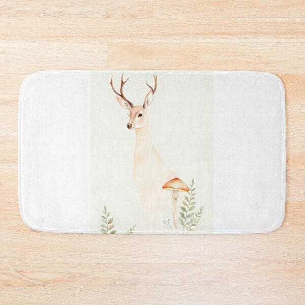 Item preview, Gentle Watercolor Deer with Forest Mushroom designed and sold by Vida e Arte.