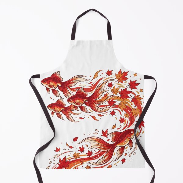 Item preview, Flowing Japanese Goldfish and Autumn Maple Leaves - Wa-Modern Art designed and sold by Hikariha Studio.