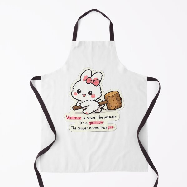 Item preview, Cute Bunny Wooden Mallet Violence Is Never The Answer Sticker designed and sold by MIROUZ2000.