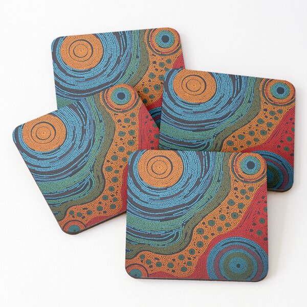 Item preview, Aboriginal Inspired Dot Art - Energy Lava and Water Circles designed and sold by GrinGalore.