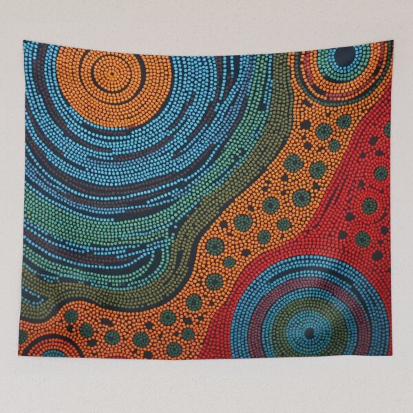 Item preview, Aboriginal Inspired Dot Art - Energy Lava and Water Circles designed and sold by GrinGalore.