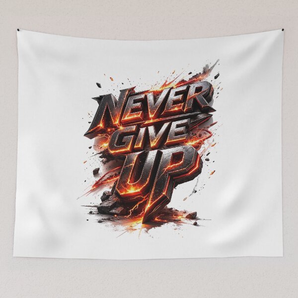 Item preview, Never Give Up Inferno Steel Resolve designed and sold by BlissBlvdShop.