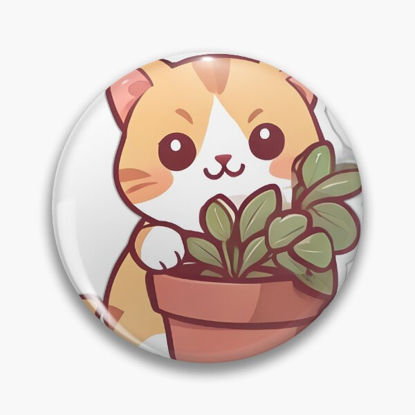 Item preview, Kawaii Plant Cat Aesthetic Illustration designed and sold by rostomaxa.