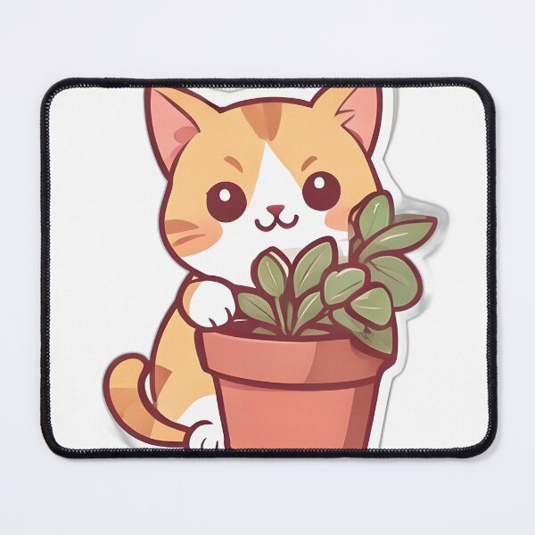 Item preview, Kawaii Plant Cat Aesthetic Illustration designed and sold by rostomaxa.