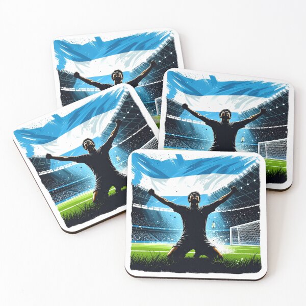 Item preview, Argentina Soccer Player Silhouette — Argentine Flag Football Fan designed and sold by icemanphotos.