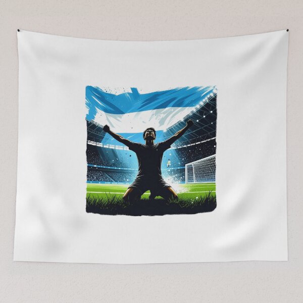 Item preview, Argentina Soccer Player Silhouette — Argentine Flag Football Fan designed and sold by icemanphotos.