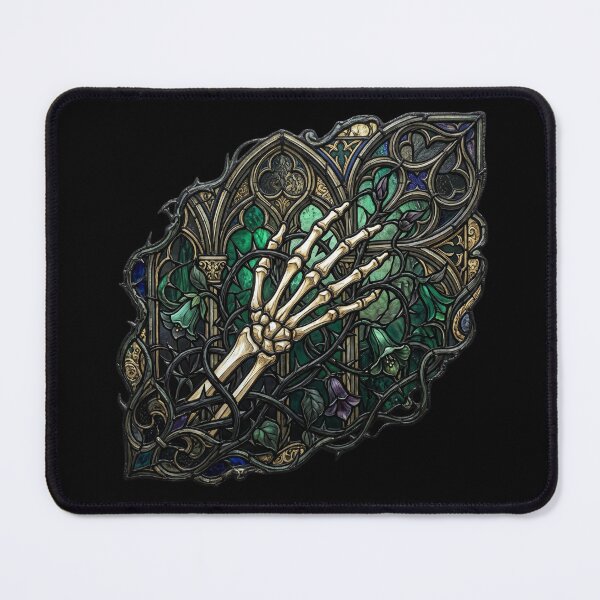 Item preview, Gothic Stained Glass Diagonal Skeleton Hand Art designed and sold by David Mateo ArtWorks.
