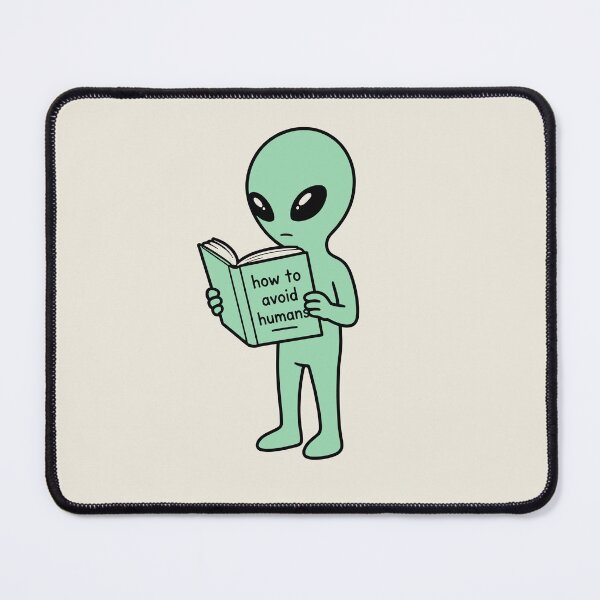 Item preview, Mint Green Alien Reading How to Avoid Humans Design designed and sold by American Spirit.