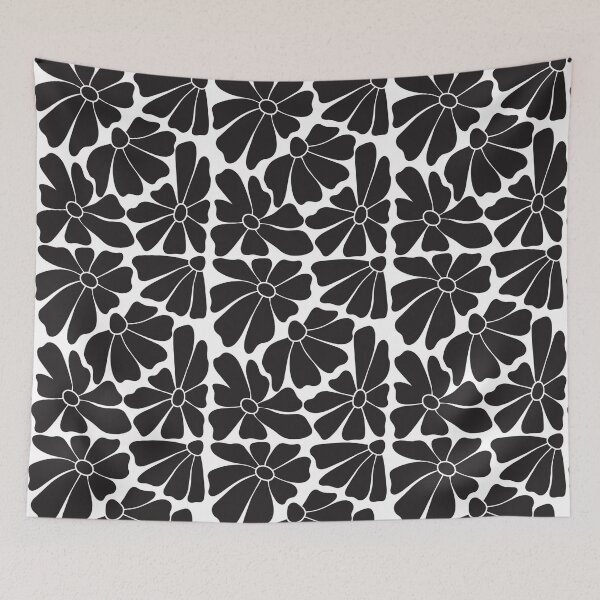 Item preview, Retro Floral Pattern | Bold Black Daisy Flower Design designed and sold by imaniko.