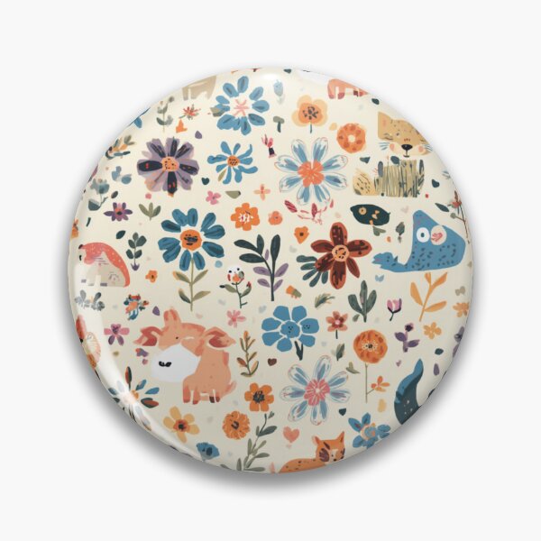 Item preview, Woodland Animals & Wildflowers Pattern – Whimsical Fox Forest Design designed and sold by My Gluten Free Life UK.