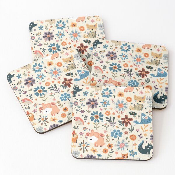 Item preview, Woodland Animals & Wildflowers Pattern – Whimsical Fox Forest Design designed and sold by My Gluten Free Life UK.