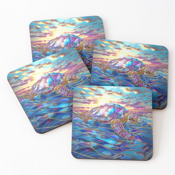 Item preview, Stained Glass Sea Turtle Ocean Art designed and sold by MargaretWiktor.
