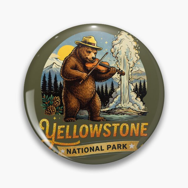 Item preview, Funny Bear Playing The Violin - Yellowstone National Park designed and sold by legendaryskins.