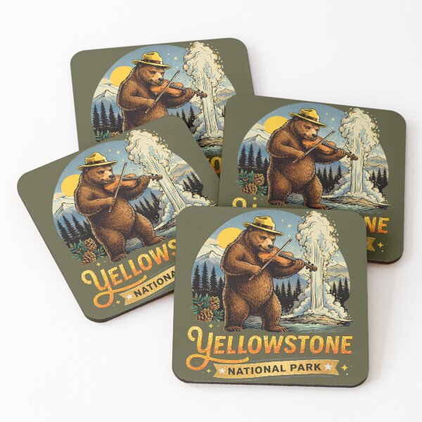 Item preview, Funny Bear Playing The Violin - Yellowstone National Park designed and sold by legendaryskins.