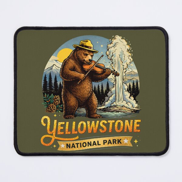 Item preview, Funny Bear Playing The Violin - Yellowstone National Park designed and sold by legendaryskins.