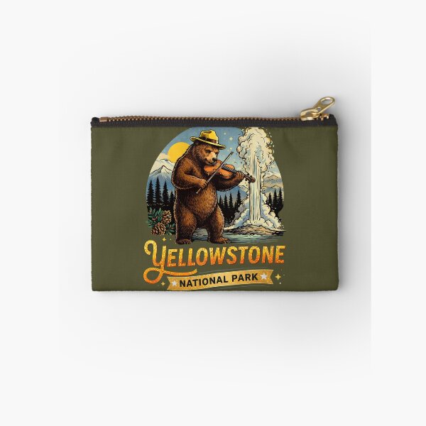 Item preview, Funny Bear Playing The Violin - Yellowstone National Park designed and sold by legendaryskins.