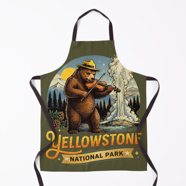 Item preview, Funny Bear Playing The Violin - Yellowstone National Park designed and sold by legendaryskins.