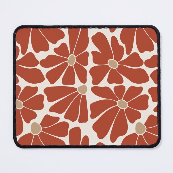 Item preview, Terracotta Retro Floral Pattern | Mid Century Modern Daisy Design designed and sold by imaniko.