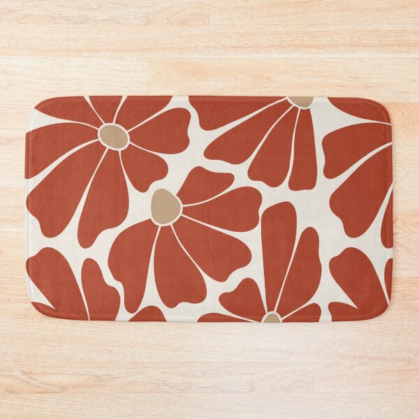 Item preview, Terracotta Retro Floral Pattern | Mid Century Modern Daisy Design designed and sold by imaniko.