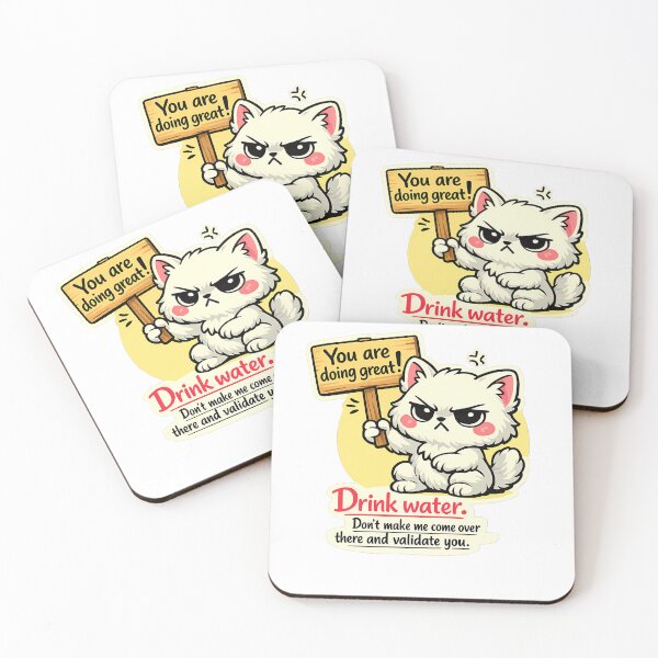 Item preview, Aggressive Motivation Cute Cat You Are Doing Great Sticker designed and sold by MIROUZ2000.