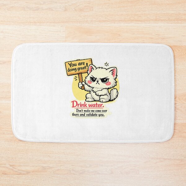Item preview, Aggressive Motivation Cute Cat You Are Doing Great Sticker designed and sold by MIROUZ2000.