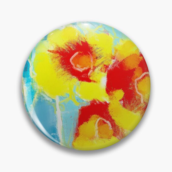 Item preview, Bright Abstracted Floral Yellow Blue Red Green designed and sold by BuckaBaby.