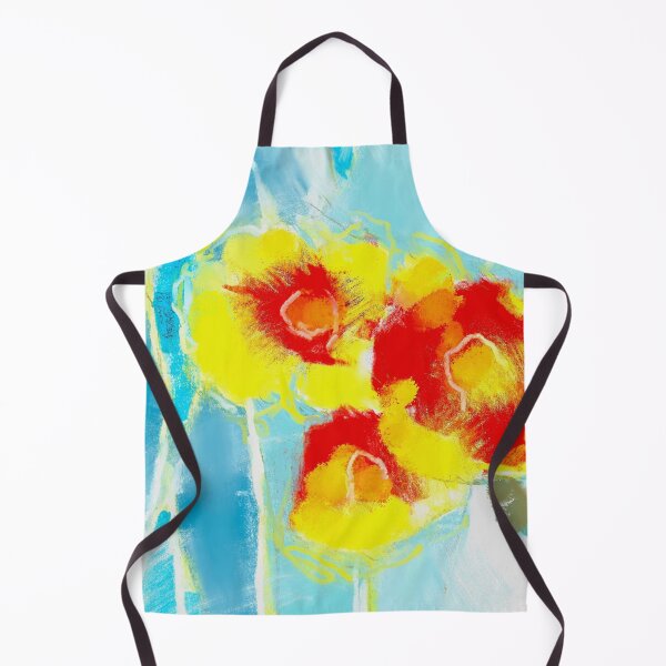 Item preview, Bright Abstracted Floral Yellow Blue Red Green designed and sold by BuckaBaby.
