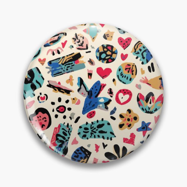 Item preview, Playful Abstract Hearts & Shapes Pattern – Colourful Modern Doodle Art designed and sold by My Gluten Free Life UK.