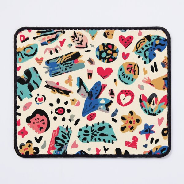 Item preview, Playful Abstract Hearts & Shapes Pattern – Colourful Modern Doodle Art designed and sold by My Gluten Free Life UK.