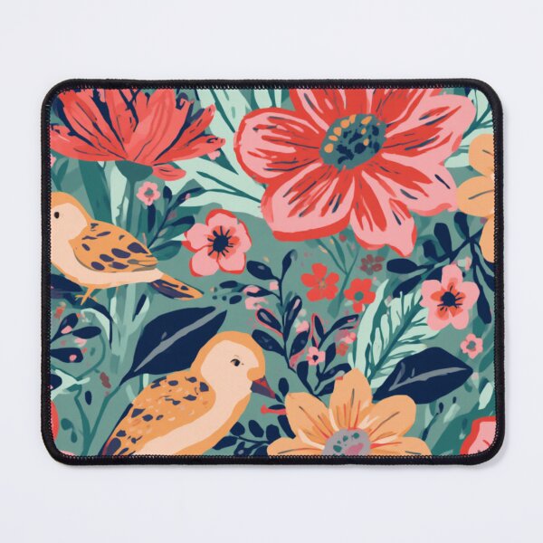 Item preview, Vintage Garden Birds & Blooms Pattern – Cottagecore Floral Illustration designed and sold by My Gluten Free Life UK.