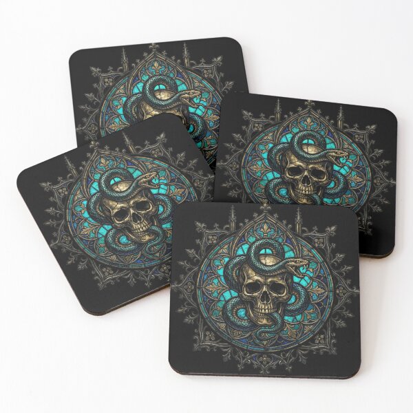 Item preview, Gothic Rosette Stained Glass Skull designed and sold by David Mateo ArtWorks.