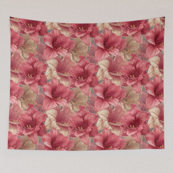 Item preview, Edgy Amaryllis Floral  - Flower Garden Pattern   - Best Gifts For Men designed and sold by RoyalStarsPatts.