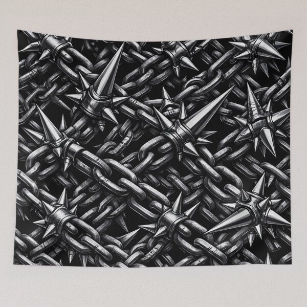 Item preview, Dark Industrial Spiked Chains Pattern designed and sold by Owcomm.