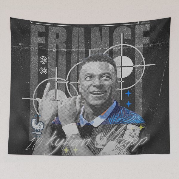 Item preview, Kylian Mbappé #10 - France Blue Jersey Industrial Graphic Art designed and sold by Shopunte.