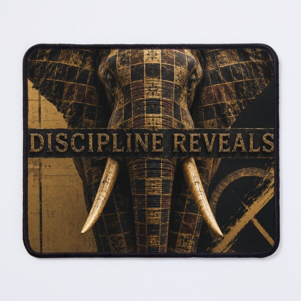 Item preview, Master Craftsman Discipline Reveals Elephant Gold Grid Graphic T-Shirt designed and sold by SavannaStrikes.
