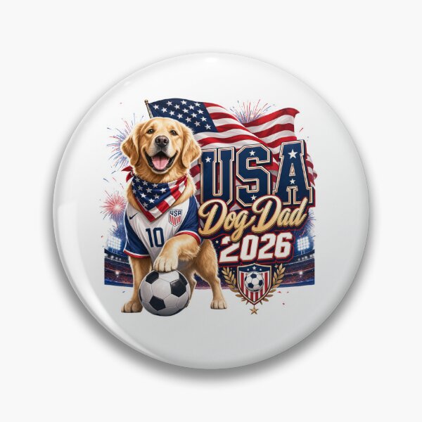 Item preview, USA Dog Dad 2026 Patriotic Golden Retriever World Cup T-Shirt designed and sold by Ashley critters.