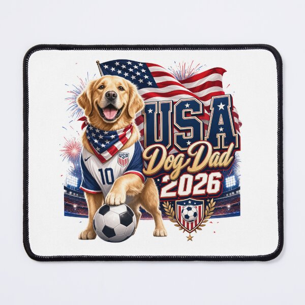 Item preview, USA Dog Dad 2026 Patriotic Golden Retriever World Cup T-Shirt designed and sold by Ashley critters.