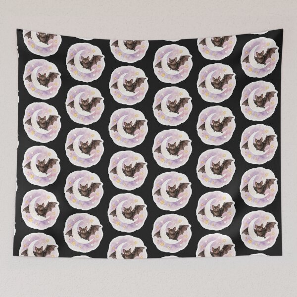 Item preview, Bat on Moon Sticker | Halloween Witchcore Art designed and sold by AillustriaAK.