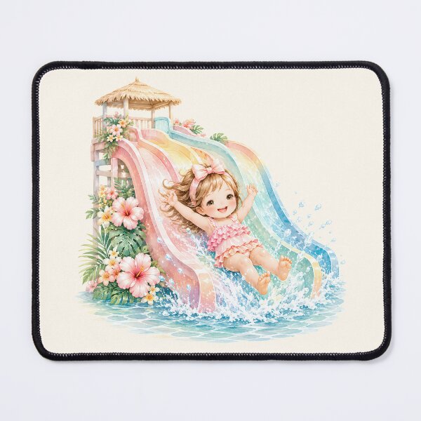 Item preview, Pastel Water Park Slide Girl | Cute Summer Splash Adventure Illustration designed and sold by looplandger.