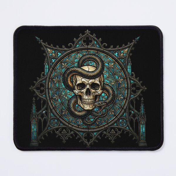 Item preview, Gothic Star Rosette Skull and Serpent designed and sold by David Mateo ArtWorks.