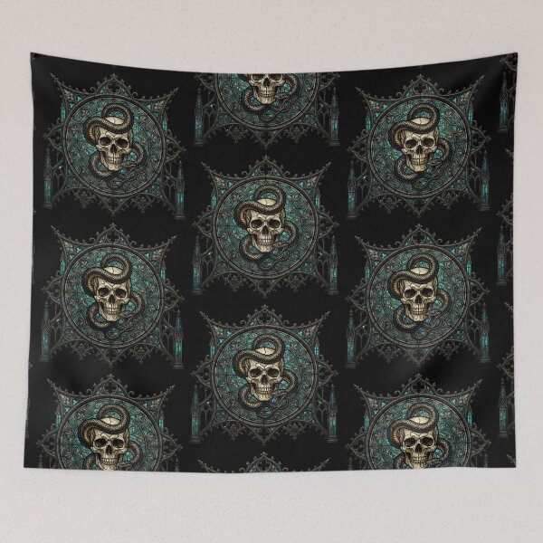 Item preview, Gothic Star Rosette Skull and Serpent designed and sold by David Mateo ArtWorks.