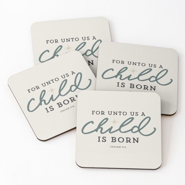 Item preview, For Unto Us a Child Is Born Isaiah 9:6 Christmas Bible Verse Christian Scripture Art designed and sold by Blessed Be Your Name.