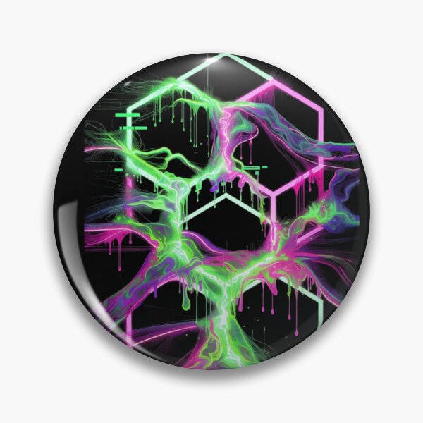 Item preview, Neon Acid Slime Hexagon Cyber Glitch designed and sold by Nexus Space.