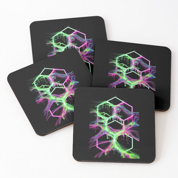 Item preview, Neon Acid Slime Hexagon Cyber Glitch designed and sold by Nexus Space.