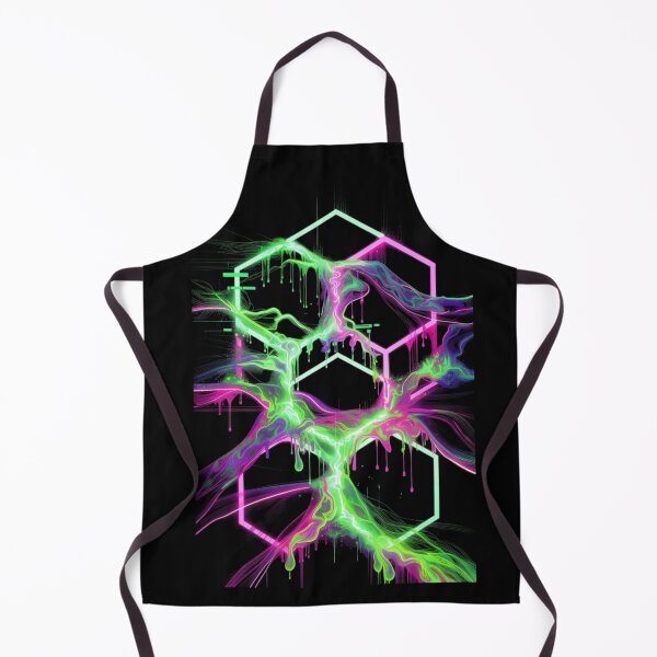 Item preview, Neon Acid Slime Hexagon Cyber Glitch designed and sold by Nexus Space.