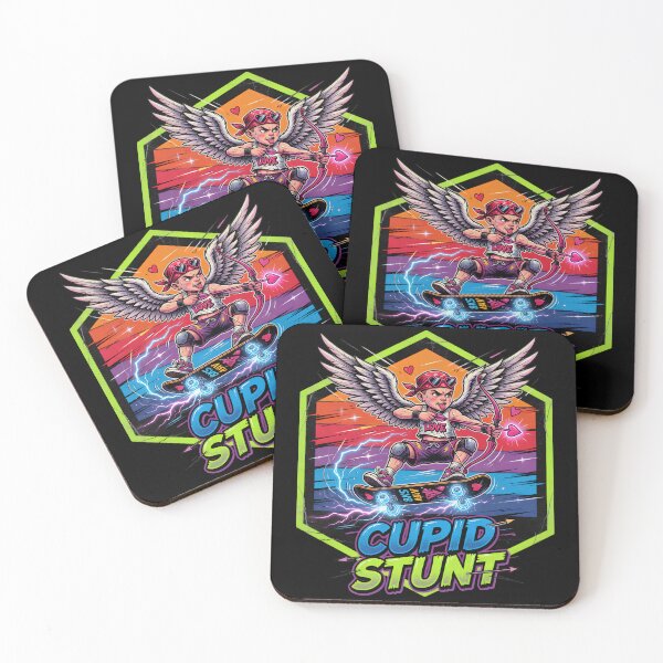 Aperçu de l'œuvre Cupidon Stunt Skateboard Punk Love Graphic créée et vendue par TshirtsOnline-.