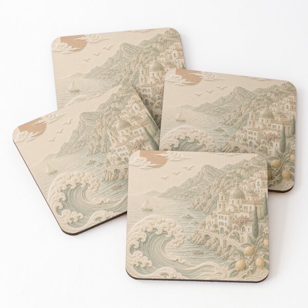 Item preview, Amalfi Coast Relief Seascape designed and sold by TheSlowShore.