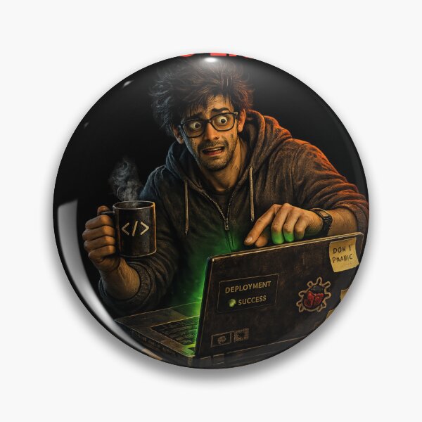 Artikelvorschau, Es ist live, jetzt habe ich Angst – Lustiges Entwickler-Bereitstellungs-Shirt entworfen und verkauft von BuggedThreads.