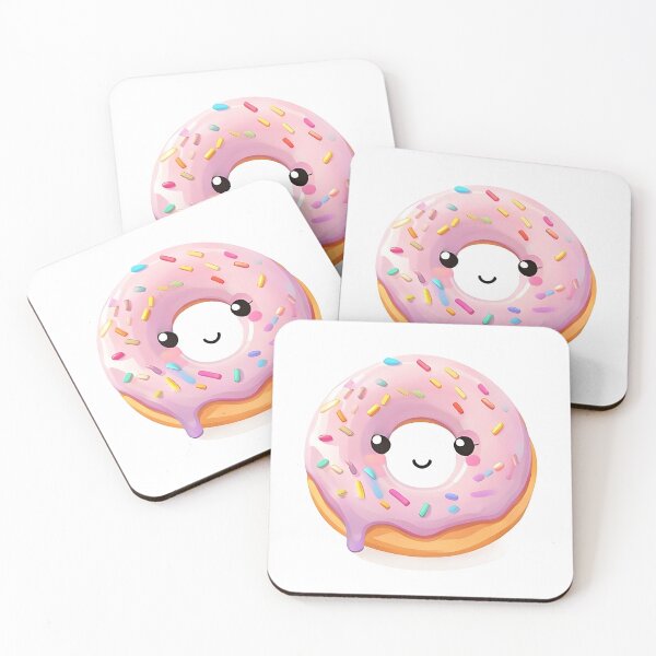 Item preview, Donut Worry: Cute Kawaii Pink Frosted Donut with R designed and sold by Mercella-Inc.