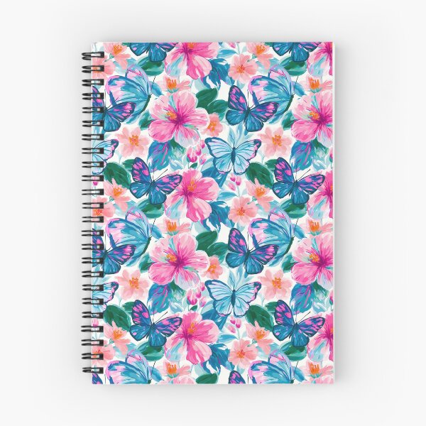 Item preview, Painterly Pink Floral & Azure Blue Butterfly designed and sold by Emily Waters.